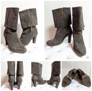 Michael Kors Suede Khaki Ankle Boots Bootie Sz 7